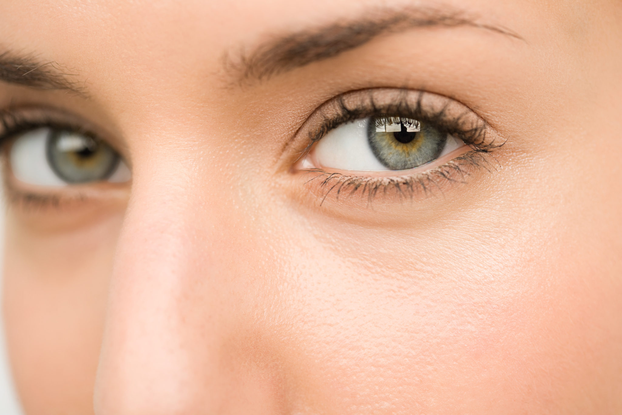 Close up of a young womans eyes
